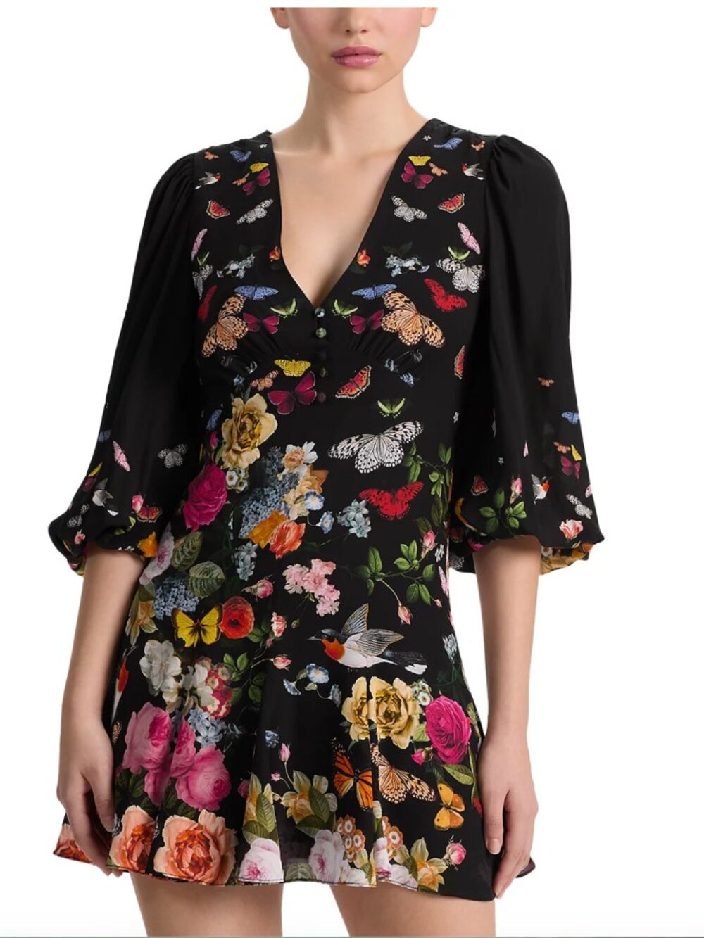 NWT Alice Olivia Irene Empire Waist Dress Solar Strength Black Size 8